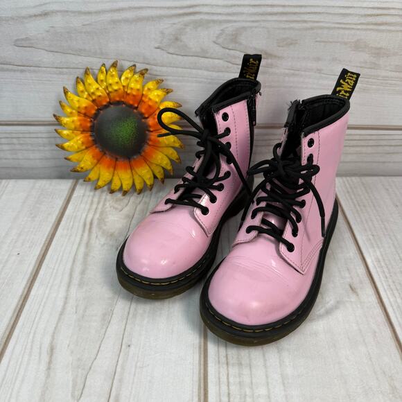 dr. martens‎ junior 1460 patent boots 1Y - Picture 1 of 6